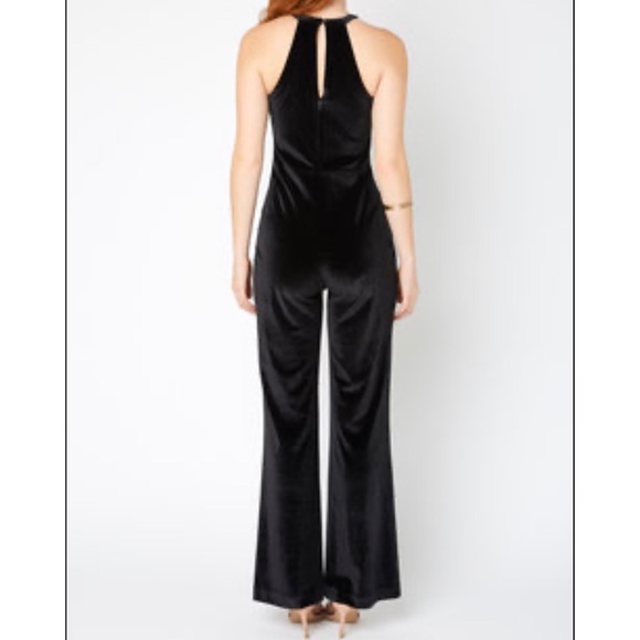 Lulu’s Ryse Lauren Mesh Cut Out Velvet Jumpsuit - Picture 2 of 6